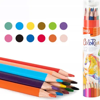 Pastelka Pastelky DELI 12 Ks v tubě + ořezávátko