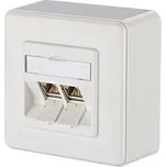 E-DAT Zásuvka na omítku, 2x MC modul kat. 6, bílá