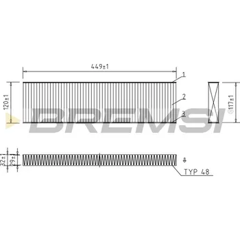 Kabinový filtr Filtr vzduchu v interiéru BREMSI FC0474C