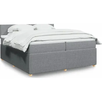 Postel vidaXL Box spring postel s matrací 200x200 cm textil [3287557] Barva: světle šedá