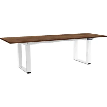 Psací stůl Výškově nastavitelný stůl OfficeTech Strong 240 x 80 cm, bílá podnož, dub silverjack