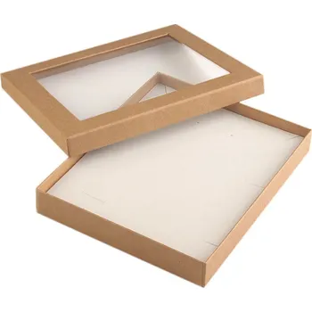 Dárková krabička Krabička s průhledem polstrovaná 16x19,5 cm Varianta: hnědá přírodní, Balení: 1 ks
