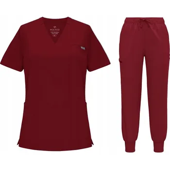 DÁMSKÝ ZDRAVOTNICKÝ KOMPLET SCRUB UNIFORM, MODEL REMEDY, BARVA BURGUNDSKÁ, VELIKOST XS