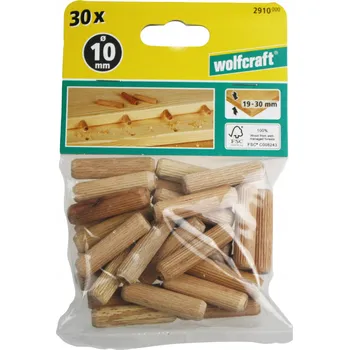 Vrták Kolíky nábytkové Wolfcraft 10 mm x 40 mm, 30 ks
