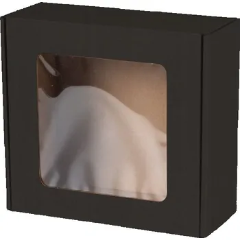 Krabička s okénkem 15x15x5 Černá Kartonová Dárková Krabička