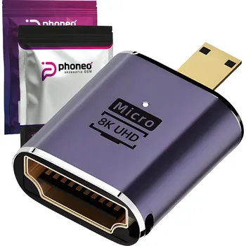 Video kabel ADAPTÉR PŘEVODNÍK REDUKCE HDMI NA MICRO HDMI PHONEO 48GBPS 8K D1