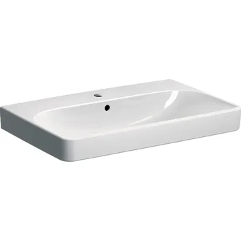 GEBERIT SMYLE SQUARE Umyvadlo 75 cm 500.249.01.1, 1 otvor pro baterii, Bílá, 75x48 cm