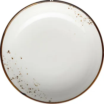 Talíř Mäser Hluboký talíř Pintar White hnědé tečky 21 cm, hnědá