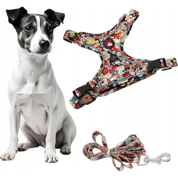 Vodítko pro psa VZOROVANÉ REFLEXNÍ BEZTLAKOVÉ POSTROJE A VODÍTKO PRO PSA VELIKOST L