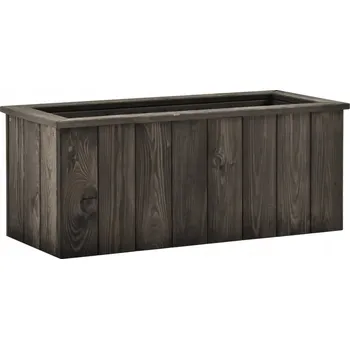 Obraz Vyvýšený zahradní květináč, šedý, 74x32x30 cm, borovicové dřevo