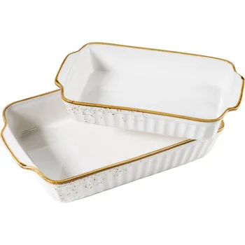 Mäser 2dílná sada zapékacích mís Pintar White hnědé tečky, hnědá