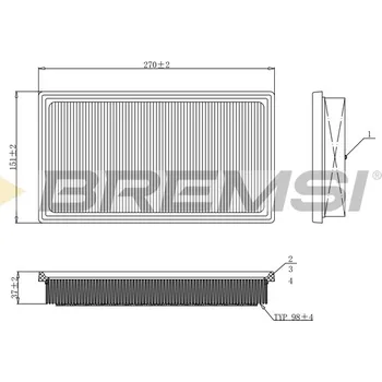 Vzduchový filtr Vzduchový filtr BREMSI FA1127