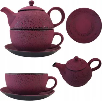 Konvice na čaj Litý smaltovaný čajník MPLCo 0,4 l fialový, růžový