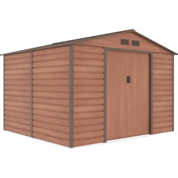 Zahradní stavba Kovový zahradní domek G21 GAH 706, 277 x 255 cm, hnědý se základnou, 63900554
