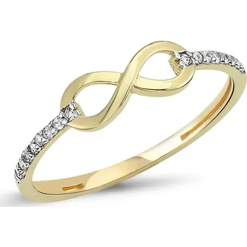 Prsten Lillian Vassago Zlatý prsten s nekonečnem a zirkony LLV46-GR029 Velikost prstenu: 59