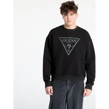 Pánská mikina Mikina GUESS Go Vintage Triangle Crewneck Jet Black Multi XL