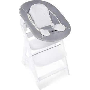 Jídelní židlička Hauck Alpha+ dřevěná židle+novorozenecký Newborn set, 0m+, White Grey
