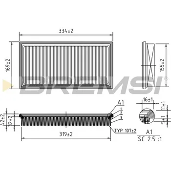 Vzduchový filtr Vzduchový filtr BREMSI FA1678