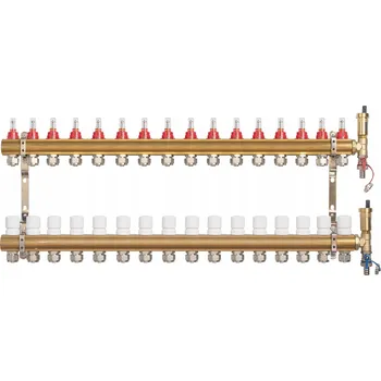 rozdělovač topení Rozdělovač pro podlahové topení 16 okruhů s odvzdušňovačem Afriso
