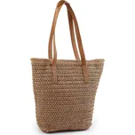 Háčkovaná kabelka z rafie - lýka se zipem 33x36 cm Varianta: 2 hnědá přírodní, Balení: 1 ks