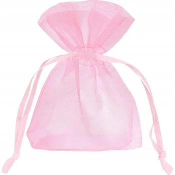 Obraz Růžové organzové sáčky na svatební hostina 9 cm x 7 cm, 10 ks