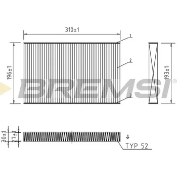 Kabinový filtr Filtr vzduchu v interiéru BREMSI FC1549