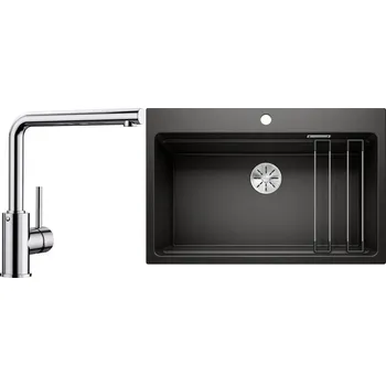 Granitový dřez Set RS Blanco Etagon 8+ Blanco Mila (antracit + chrom)