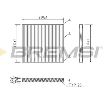 Kabinový filtr Filtr vzduchu v interiéru BREMSI FC0869C