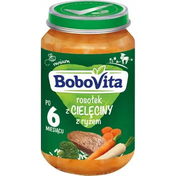 Dětská výživa BoboVita Příkrm pro Děti Kuřecí Vývar s Telecím Masem a Rýží 6 m+ 190 g