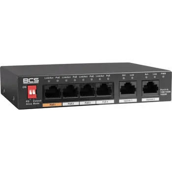 Switch BCS-L-SP04G02G BCS LINE SWITCH POE 6-PORTOWÝ, 4x POE, 2x LAN RJ45, VÝKON 60W