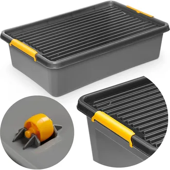 Dóza na potraviny PLASTOVÁ NÁDOBA S VÍKEM UZAVÍRATELNÁ NA KOLEČKÁCH, KRABIČKA KRABIČKA 29 L