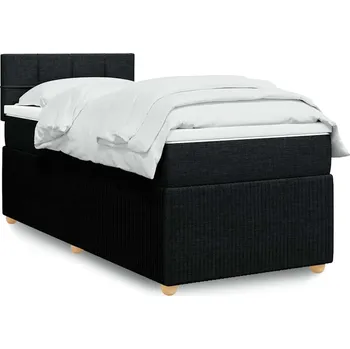 Postel vidaXL Box spring postel s matrací 80x200 cm textil [3287285] Barva: Černá
