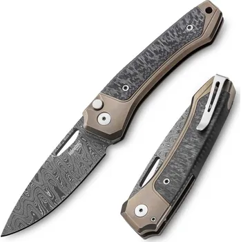 kapesní nůž LionSTEEL Twain Damascus - Bronze titanium / Carbon fiber