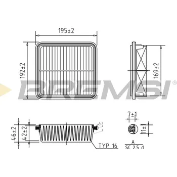 Vzduchový filtr Vzduchový filtr BREMSI FA1276