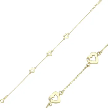 Náramek Lillian Vassago Zlatý náramek se srdíčky LLV46-GB045