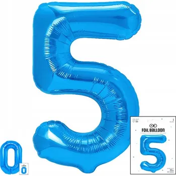 Balónek Fóliový balónek číslice 5 modrý na narozeninovou oslavu 40 cm
