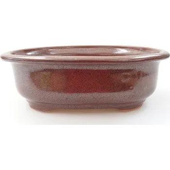 Květináč Keramická bonsai miska 18 x 14,5 x 6 cm hnědá