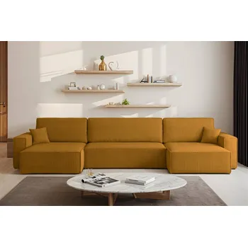 Sedací souprava Rozkládací sedací souprava do U Karl XL - Hořčicová 01