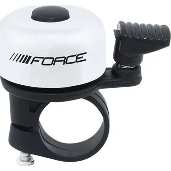 Zvonek na kolo Force MINI Fe/plast 22.2mm paličkový, bílý zvonek