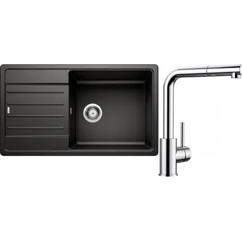 Granitový dřez Set RS Blanco Legra XL 6 S + Blanco Mila-S (černá + chrom)
