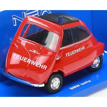 autíčko WELLY BMW ISETTA HASIČI ČERVENÝ 1:34 NOVÝ KOVOVÝ MODEL