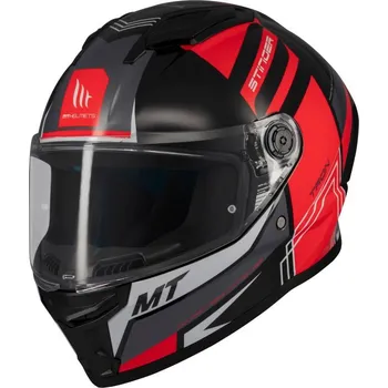 Helma na motorku MT Helmets Stinger 2 Tron černo-červeno-šedá L + DÁREK + Doprava ZDARMA