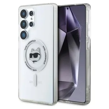 Pouzdro na mobilní telefon Karl Lagerfeld IML Choupette Head MagSafe Zadní Kryt pro Samsung Galaxy S25 Ultra Transparent