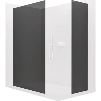 CERANO - Sprchová zástěna Walk-in Crystal T L/P - 8 mm - bezvzpěrový systém - bílá matná, grafitové sklo - 100x70x200 cm