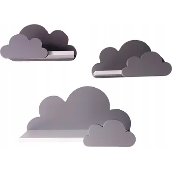 Obývací pokoj Police obláčky sada 3x police obláček Moli do dětského pokoje pro děti