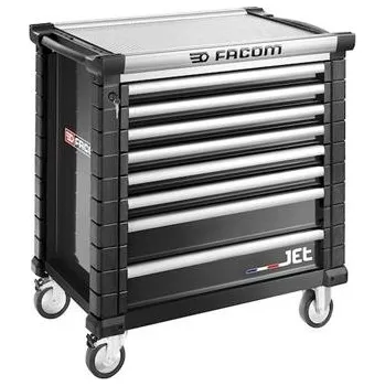 Dílenský regál Facom JET.8NM4A Mobilní skříňka, 8 šuplíků, černá