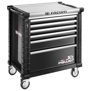 Dílenský regál Facom JET.6NM4APOWER Mobilní skříňka, 6 šuplíků, černá
