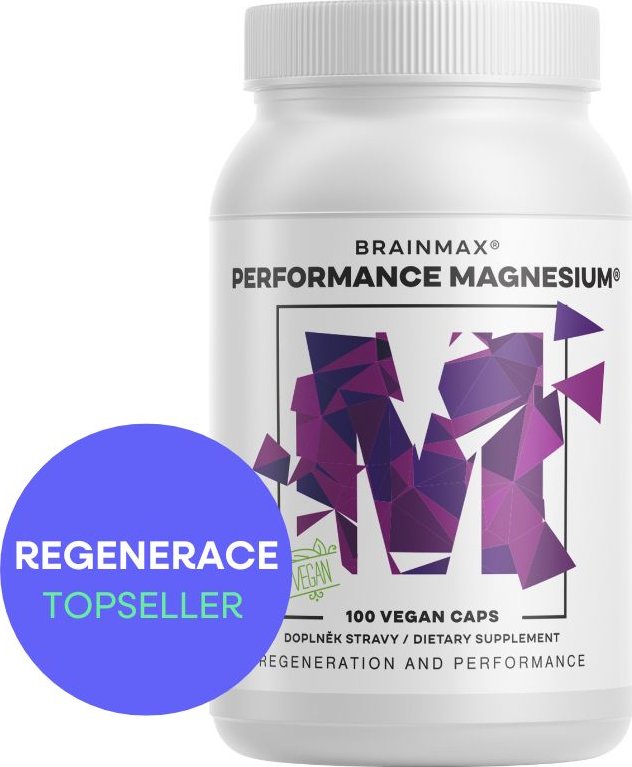 Performance Magnesium®, 1000 mg, Hořčík 200 mg + Vitamín B6 P5P, 100 vegan kapslí Nejlépe vstřebatelný hořčík bisglycinát MagChel® 53% DDD + Aktivní forma vitamínu B6 100% DDD, doplněk stravy