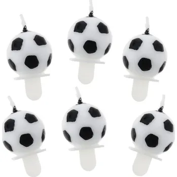 Narozeninové svíčky fotbalový míč, 6 ks