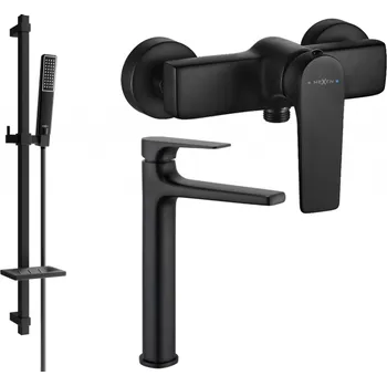 Vodovodní baterie Mexen Lynx DQ72 sprchová sada, černá - 745914DQ72-70 Bateriové soupravy